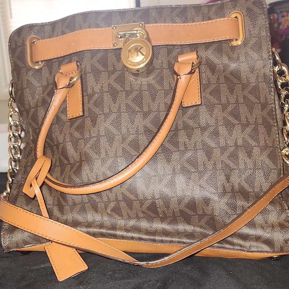 Michael Kors Brown and Tan Shoulder Bag